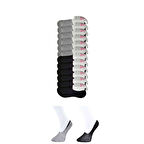 Siyah ve Gri Kadın Babet Çorap 12 çift