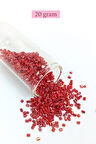 Kesme Cam Boncuk 2mm - 20 Gram - Koyu Kırmızı -BNC322