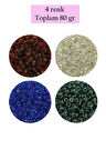 Dökme Cam Kum Boncuk (8/0) 3 mm - 4 Renk - Toplam 80 Gram - BNC420