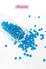 Dökme Cam Kum Boncuk Büyük Boy (6/0) 4 mm - 20 Gram - Açık Mavi - BNC106