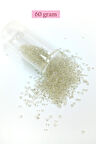 Dökme Cam Kum Boncuk (11/0) 2 mm - 60 Gram - Şeffaf Beyaz - BNC053