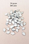 Oya Abiye Bileklik Kolye Pleksi Metalik Plastik Pul Gümüş Renk 24 gram 180 adet - BNC564