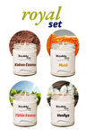 4 Adet Doğal Özel Seri Kokulu Dekoratif Kavanoz Mum 4X210 cc - Royal Set - RYL