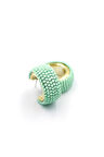 Taşlı Halka Küpe - Yeşil