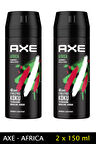 2 Adet Axe Africa Erkek Deodorant Sprey 150 ml