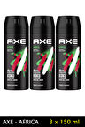 3 Adet Axe Africa Erkek Deodorant Sprey 150 ml