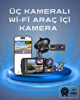 Üç Kameralı 1080p Full HD Araç İçi Kamera – G-Sensörlü ve Gece Görüşlü