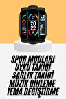 M6 Akıllı Bileklik Siyah Adımsayar Spor Takibi Android ve İOS Uyumlu