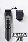Saç Sakal Vücut Şarjlı Kablosuz Tıraş Makinesi Profesyonel Paslanmaz Çelik