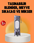 12 Bıçaklı Şarjlı Meyve Sıkacağı – Tip-C Taşınabilir Blender 450 ml