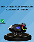 500mAh Bataryalı Bluetooth 5.4  İnterkom LED Ekranlı FM Destekli