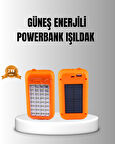 Güneş Enerjili Powerbank 10000 mAh LED Işıklı