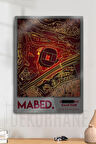 Metal 3D Baskı - Mabed Stadyum Kordinatlı, Sarı Kırmızı Taraftar Tablosu