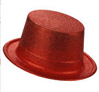 Kırmızı Renk Uzun Plastik Simli Parti Şapkası