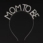 Kristal Taşlı Gümüş Renk Mom to Be Tacı Anne Tacı