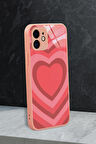 iPhone 11 Uyumlu Beyaz Kalpler Desenli Glossy Glass Kamera Korumalı Silikonlu Telefon Kılıfı