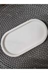 Oval Organizer, Takı Tabağı, Mumluk,sunumluk - Beyaz