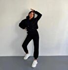 3 İplik Şardonlu Kışlık Kalın Kapüşonlu Unisex Sweatshirt ve Eşofman Alt