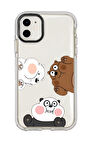 iPhone 12 Uyumlu Cute Animals Desenli Candy Bumper Silikonlu Telefon Kılıfı