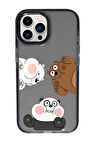 iPhone 13 Pro Max Uyumlu Cute Animals Desenli Candy Bumper Silikonlu Telefon Kılıfı