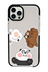 iPhone 15 Pro Max Uyumlu Cute Animals Desenli Candy Bumper Silikonlu Telefon Kılıfı