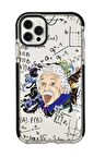 iPhone 12 Pro Einstein In Formula Desenli Candy Bumper Silikonlu Telefon Kılıfı