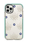 iPhone 12 Pro Uyumlu Evil Eye Desenli Candy Bumper Silikonlu Telefon Kılıfı