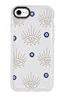 iPhone 8 Uyumlu Evil Eye Desenli Candy Bumper Silikonlu Telefon Kılıfı