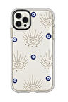 iPhone 12 Pro Max Uyumlu Evil Eye Desenli Candy Bumper Silikonlu Telefon Kılıfı