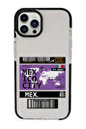iPhone 15 Pro Max Uyumlu Mexico Ticket Desenli Candy Bumper Darbe Emci Silikonlu Telefon Kılıfı 