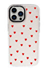iPhone 15 Pro Max Uyumlu Sevimli Kalpler Desenli Candy Bumper Darbe Emci Silikonlu Telefon Kılıfı mchzr