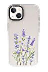 iPhone 15 Uyumlu Lavender Desenli Candy Bumper Darbe Emci Silikonlu Telefon Kılıfı 