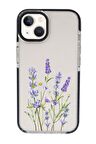 iPhone 15 Uyumlu Lavender Desenli Candy Bumper Darbe Emci Silikonlu Telefon Kılıfı 