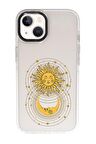 iPhone 15 Uyumlu Moon and Sun Desenli Candy Bumper Darbe Emci Silikonlu Telefon Kılıfı 