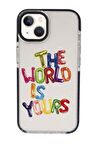 iPhone 15 Uyumlu The World Desenli Candy Bumper Darbe Emci Silikonlu Telefon Kılıfı 