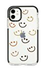 iPhone 12 Pro Casetify Smile Desenli Anti Shock Premium Silikonlu Siyah Kenar Detaylı Telefon Kılıfı