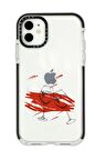 iPhone 12 Casetify Spilled Wine Desenli Anti Shock Premium Silikonlu Siyah Kenar Detaylı Telefon Kılıfı