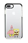 iPhone 8 Plus Casetify Sünger Bob ve Patrickstar Desenli Anti Shock Premium Silikonlu Siyah Kenar Detaylı Telefon Kılıfı