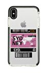 iPhone X Casetify Sydney Ticket Desenli Anti Shock Premium Silikonlu Siyah Kenar Detaylı Telefon Kılıfı