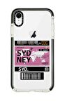 iPhone XR Casetify Sydney Ticket Desenli Anti Shock Premium Silikonlu Siyah Kenar Detaylı Telefon Kılıfı