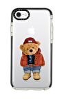 iPhone 8 Casetify Teddy Bear Desenli Anti Shock Premium Silikonlu Siyah Kenar Detaylı Telefon Kılıfı