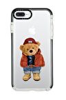 iPhone 8 Plus Casetify Teddy Bear Desenli Anti Shock Premium Silikonlu Siyah Kenar Detaylı Telefon Kılıfı