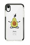iPhone XR Casetify Yogacı Avokado Desenli Anti Shock Premium Silikonlu Siyah Kenar Detaylı Telefon Kılıfı