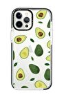 iPhone 12 Pro Max Casetify Avokado Desenli Anti Shock Premium Silikonlu Siyah Kenar Detaylı Telefon Kılıfı