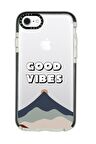 iPhone 8 Casetify Good Vibes Desenli Anti Shock Premium Silikonlu Siyah Kenar Detaylı Telefon Kılıfı