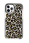 iPhone 12 Pro Max Casetify Leopar Desenli Anti Shock Premium Silikonlu Siyah Kenar Detaylı Telefon Kılıfı