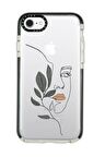 iPhone 8 Casetify Line Art Women Desenli Anti Shock Premium Silikonlu Siyah Kenar Detaylı Telefon Kılıfı