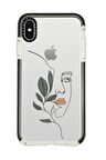 iPhone X Casetify Line Art Women Desenli Anti Shock Premium Silikonlu Siyah Kenar Detaylı Telefon Kılıfı