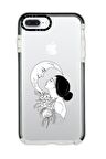 iPhone 7 Plus Casetify Moon And Women Desenli Anti Shock Premium Silikonlu Siyah Kenar Detaylı Telefon Kılıfı