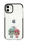 iPhone 12 Casetify Bereli Baykuşlar Desenli Anti Shock Premium Silikonlu Siyah Kenar Detaylı Telefon Kılıfı